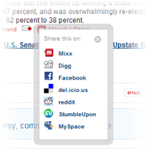 Social bookmarking links on CNN.com