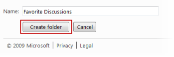 Creating a folder for favorite discussions