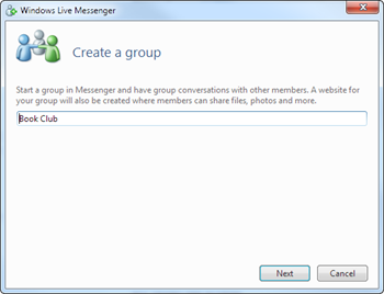 Creating a group in Messenger